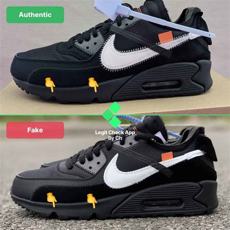 nike off white air max 90 black real vs fake|white air max 90 men's.